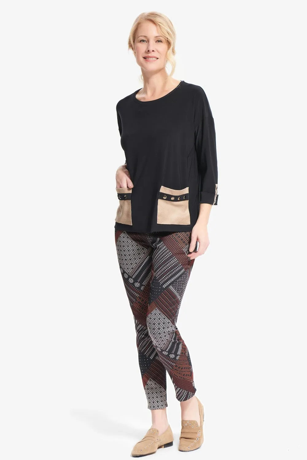 Joseph Ribkoff Top 214146 Black/Sand