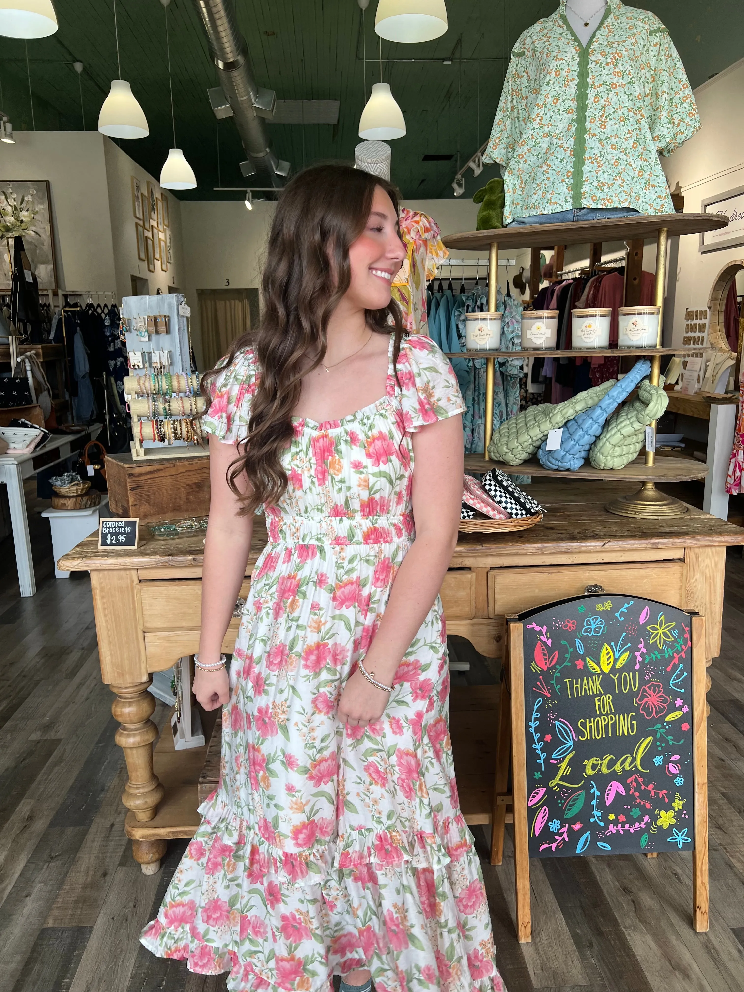 Katie Ruffle Sleeve Midi Dress