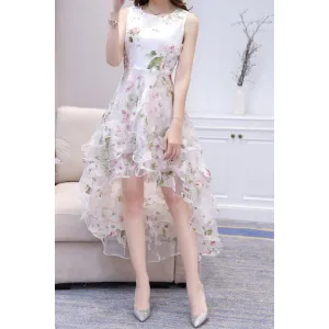 Ketty More Women Sleeveless Thin Mesh Breathable Irregular Style Fancy Summer Outing Dress-KMWDC455
