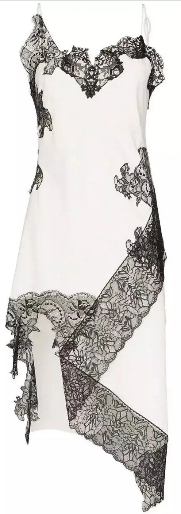 Lace-Trimmed Slip Dress