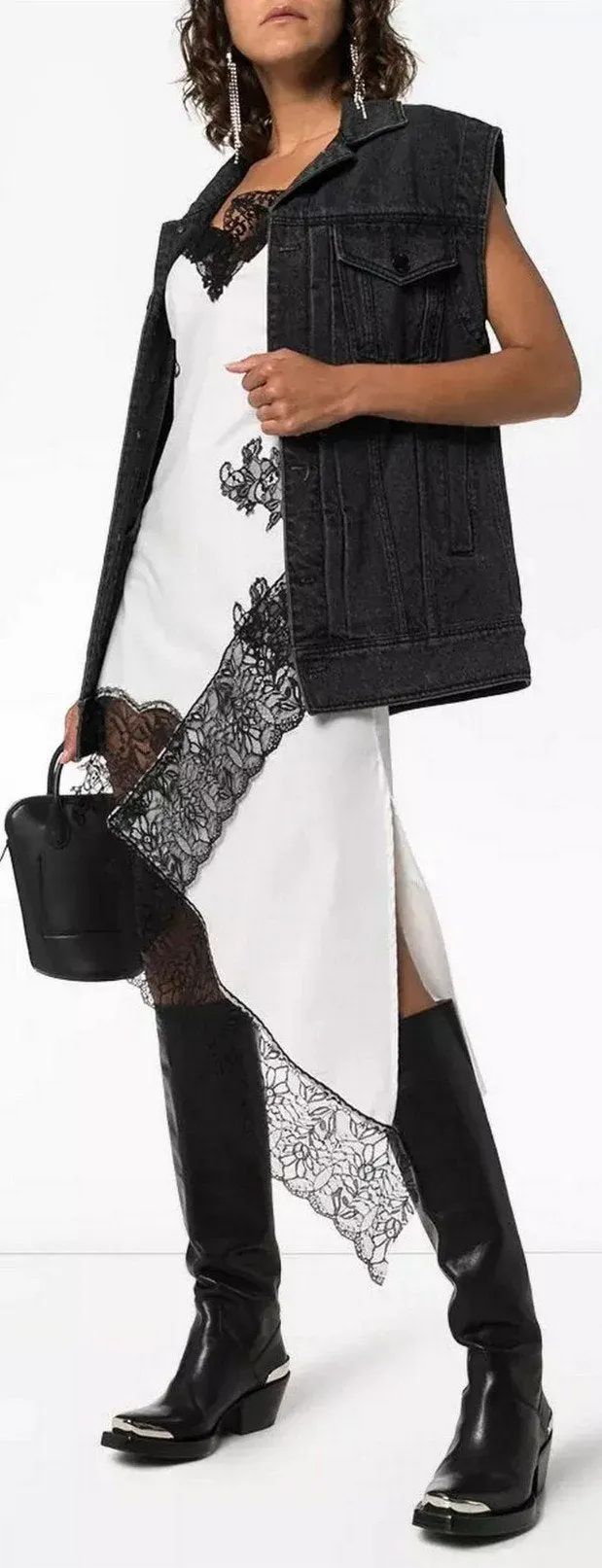 Lace-Trimmed Slip Dress
