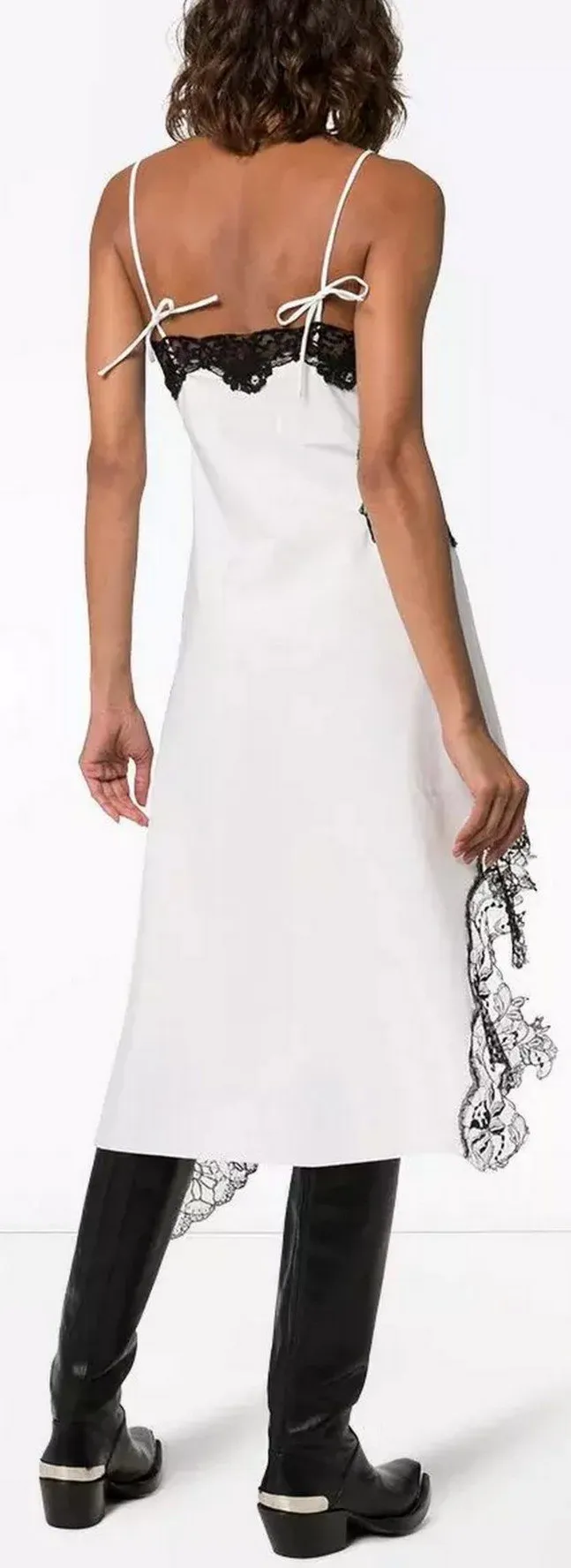 Lace-Trimmed Slip Dress