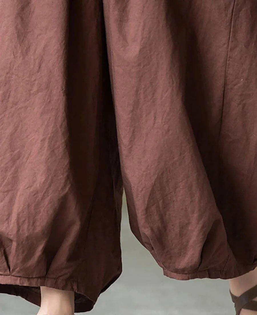 Ladies High Waist Lantern Leg Daily Pants 1045