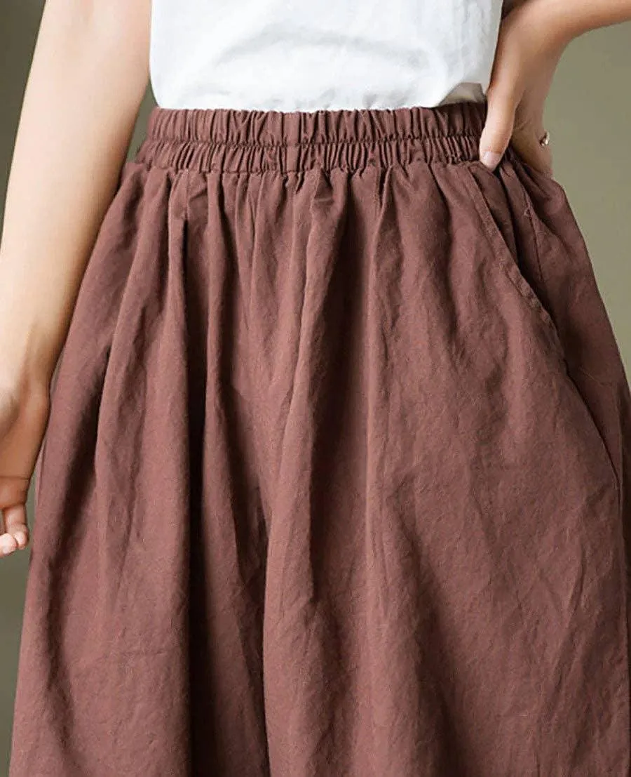 Ladies High Waist Lantern Leg Daily Pants 1045
