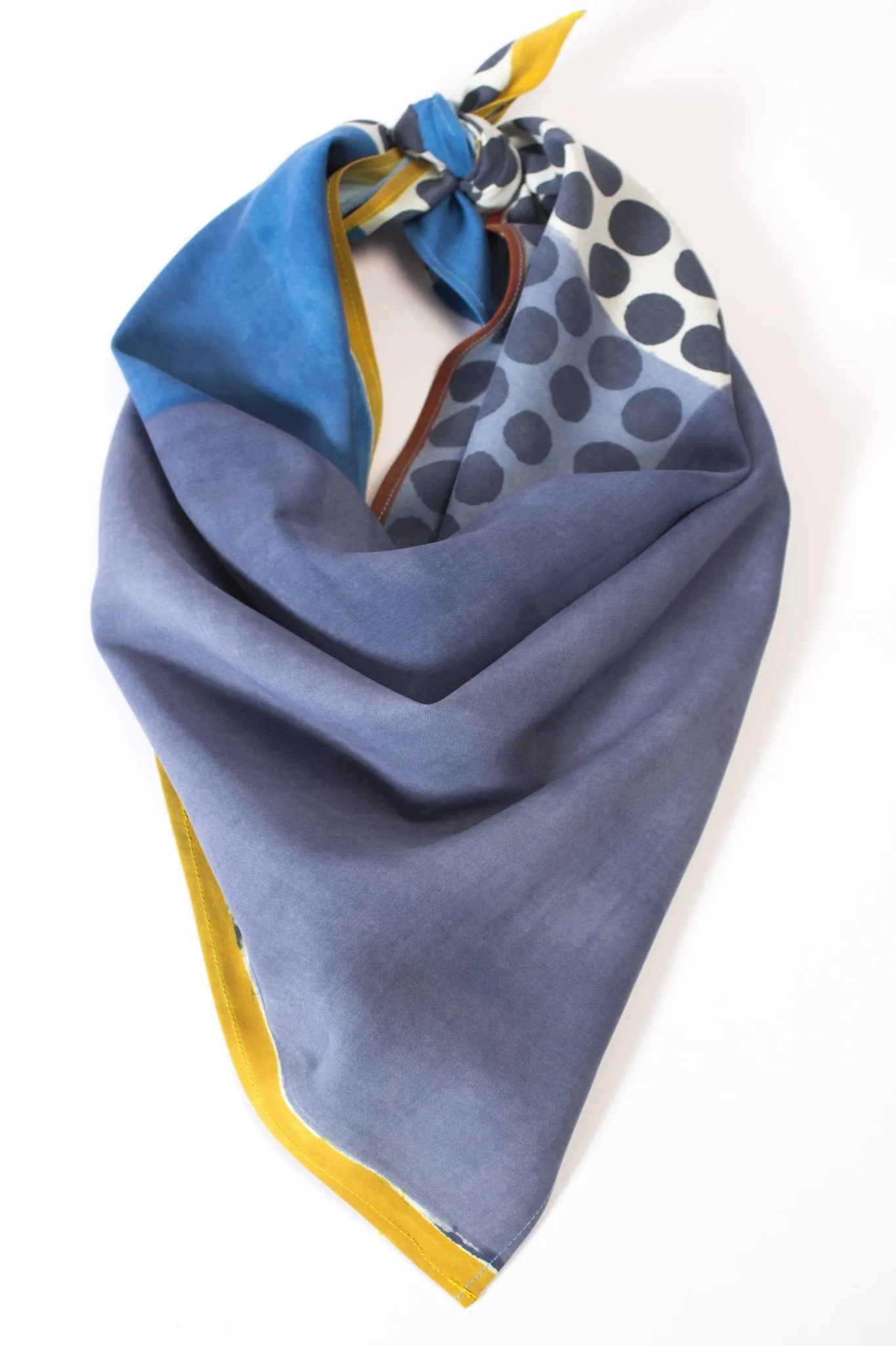 Large hand printed and painted silk neckerchief (JKD neckerchief 13)