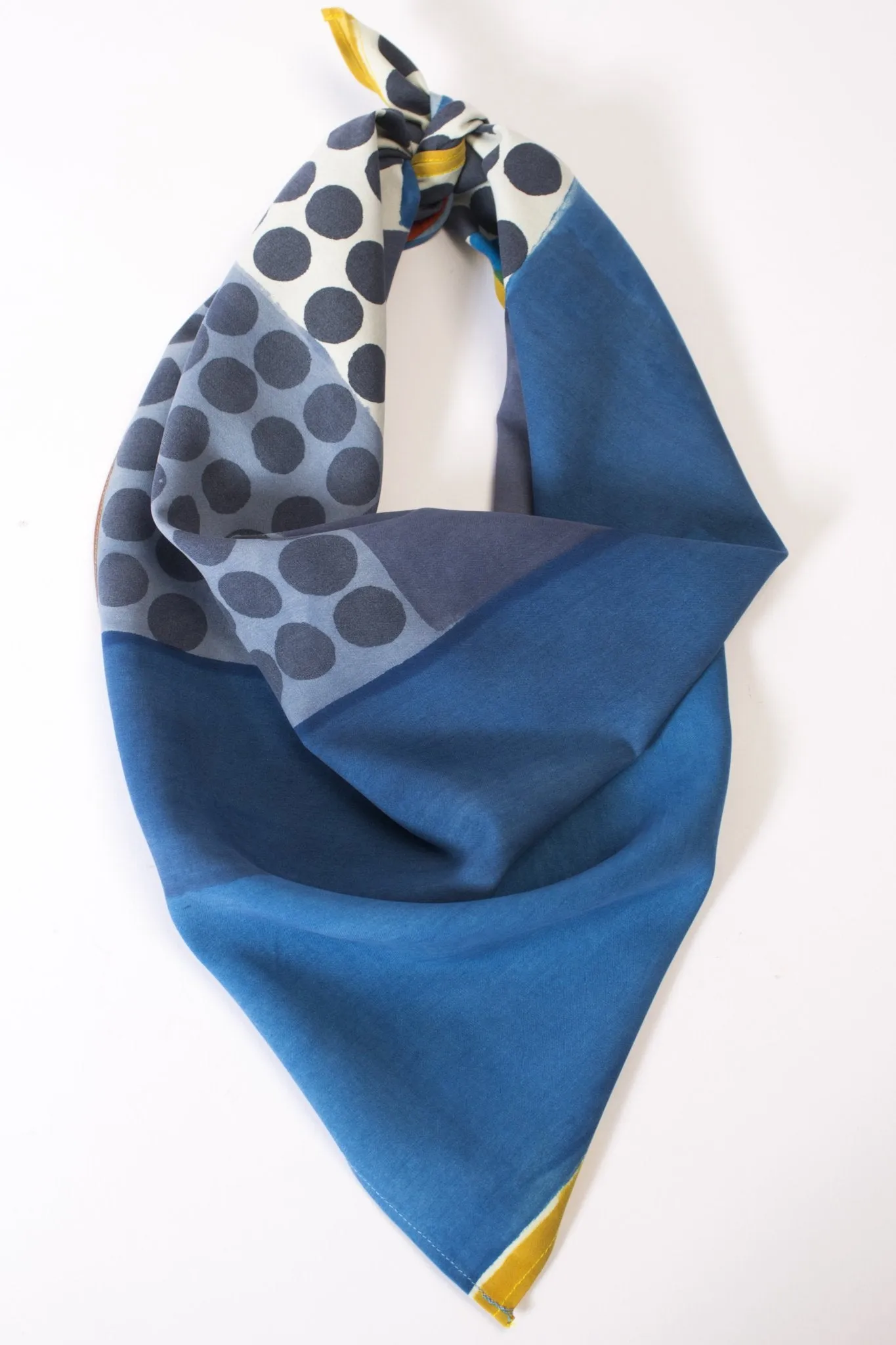 Large hand printed and painted silk neckerchief (JKD neckerchief 13)