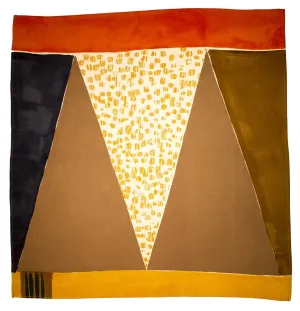 Large hand printed and painted silk neckerchief (JKD neckerchief 29)