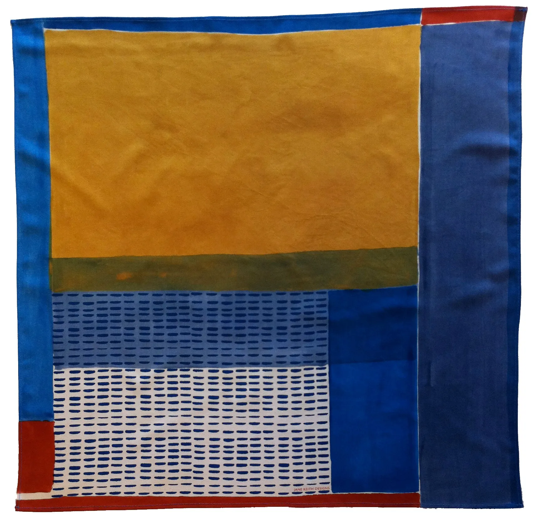 Large hand printed and painted silk neckerchief (JKD neckerchief 9)