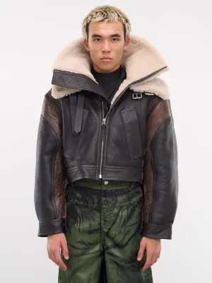 Leather & Shearling Jacket (24-30-F-BL050-L023-VINTAGE-BRO)