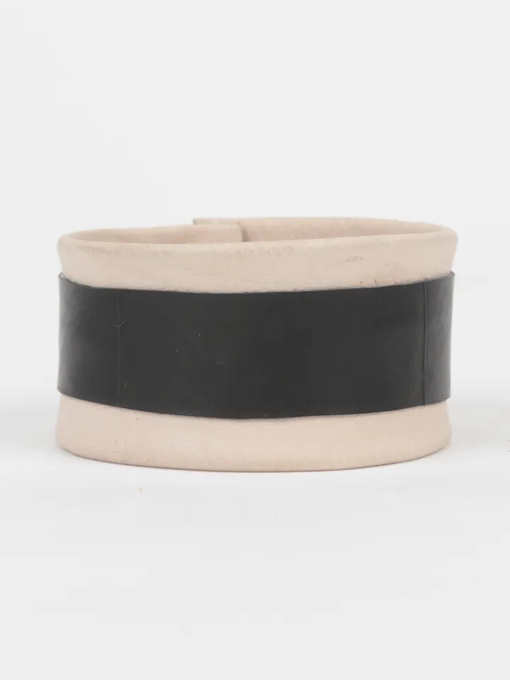 Leather and Tire cuff, Sand