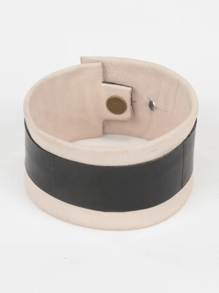 Leather and Tire cuff, Sand