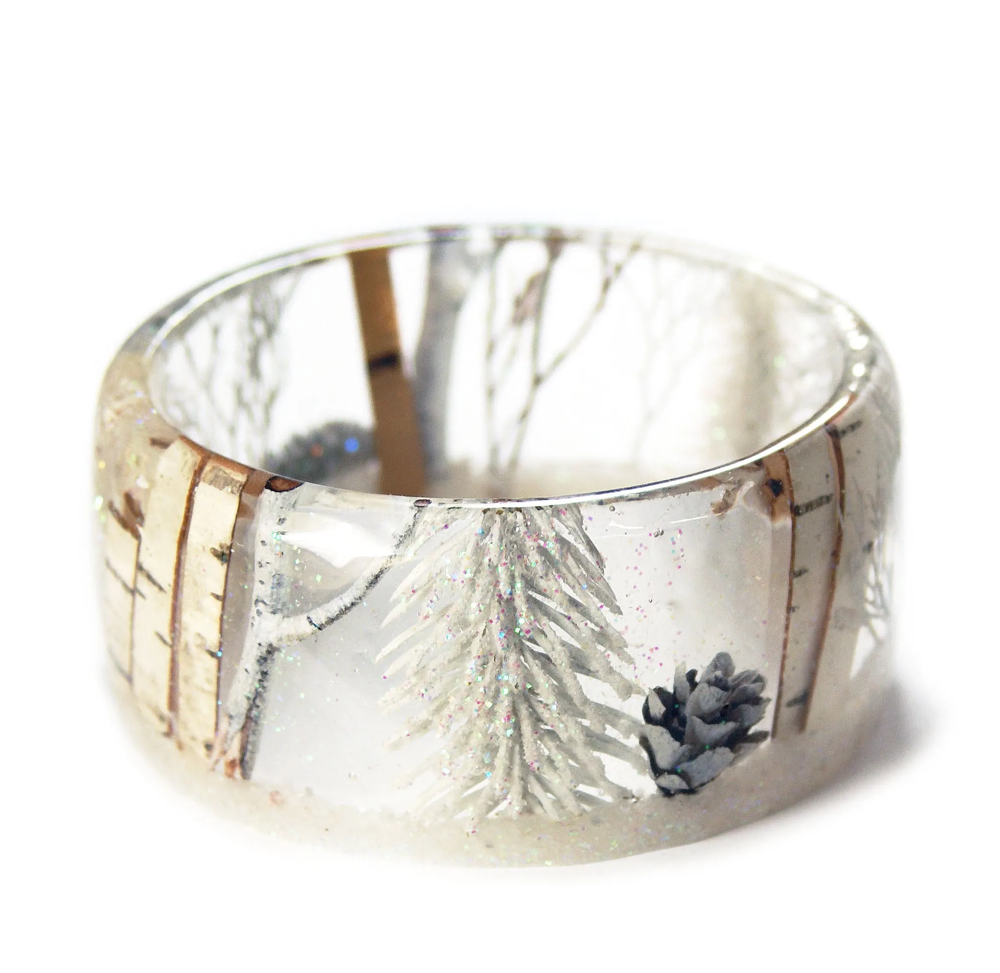 Magical Winter Forest Resin Bracelet