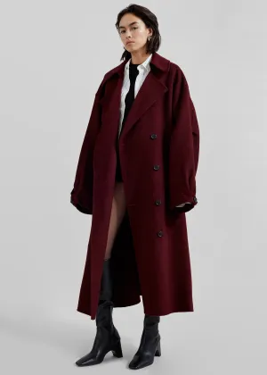 Mavis Long Coat - Burgundy