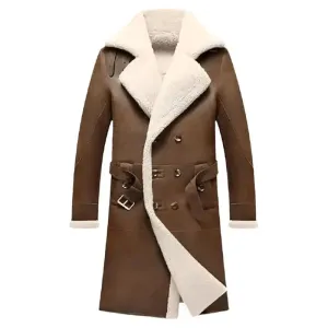 Men's Brown B7 Sheepskin Aviator Jacket – Vintage Bomber Coat