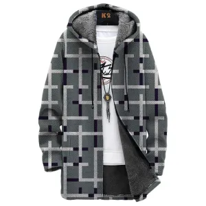 MEN'S PRINTED HOODED FLEECE JACKET 48874545YM