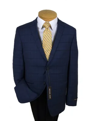 Michael Kors 24601 100% Wool Boy's Sport Coat - Plaid - Navy