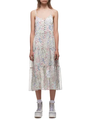 Midi Tiered Slip Dress (7657L-269L-ECRU-FLORAL)