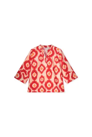 Netty  Printed Blouse - Salsa Red