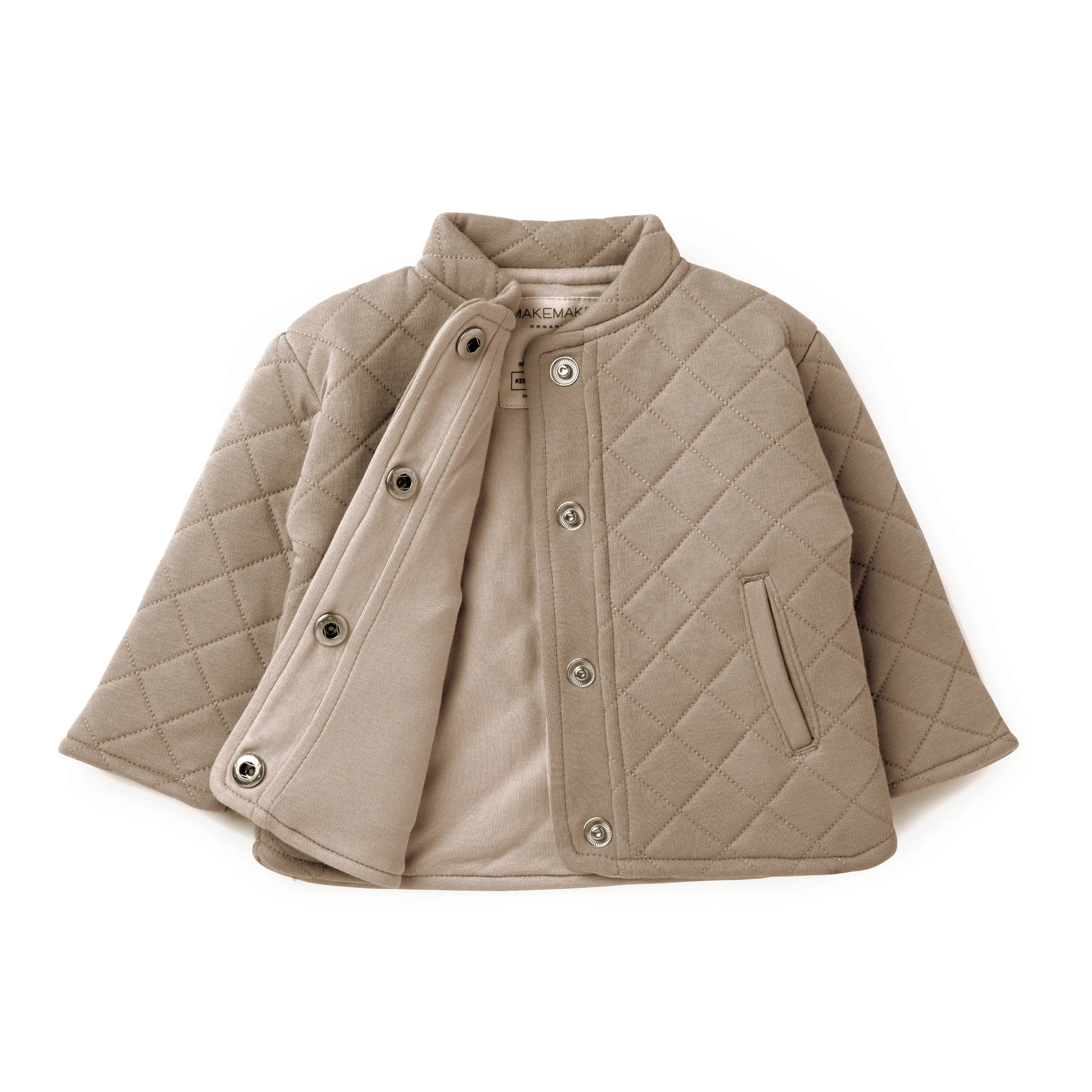 Organic Kids Merino Wool Buttoned Jacket - Mocha