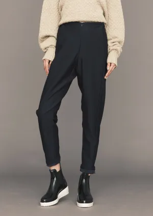 PANTS HIGH WAIST SKINNY - JACQUARD STRETCH dark blue