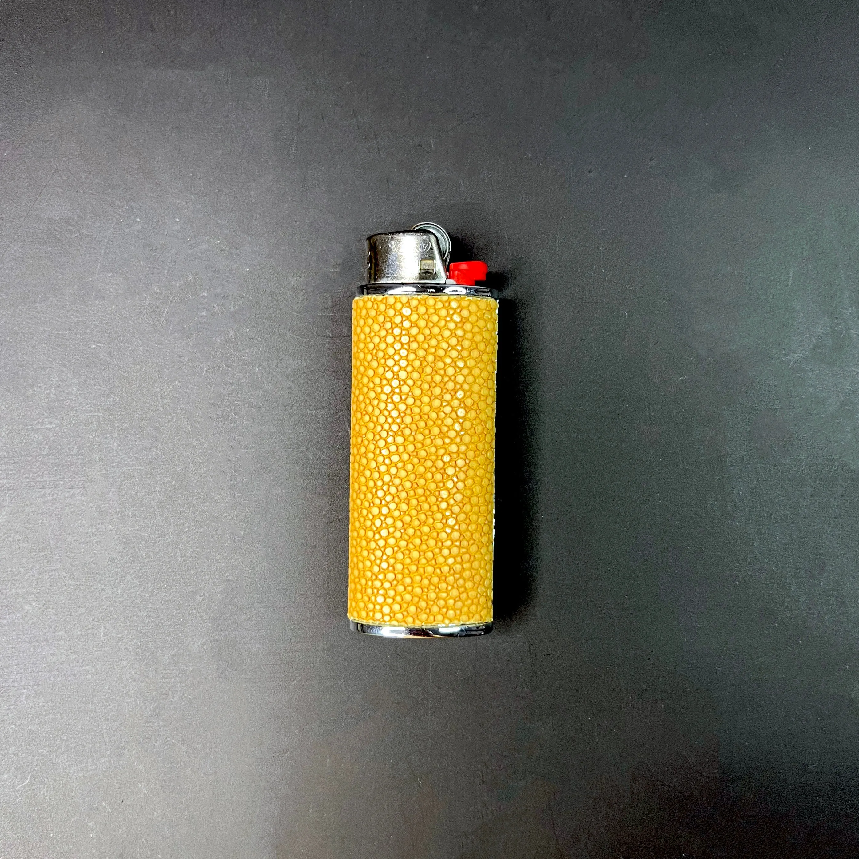 Polished Shagreen Lighter Case in Sand