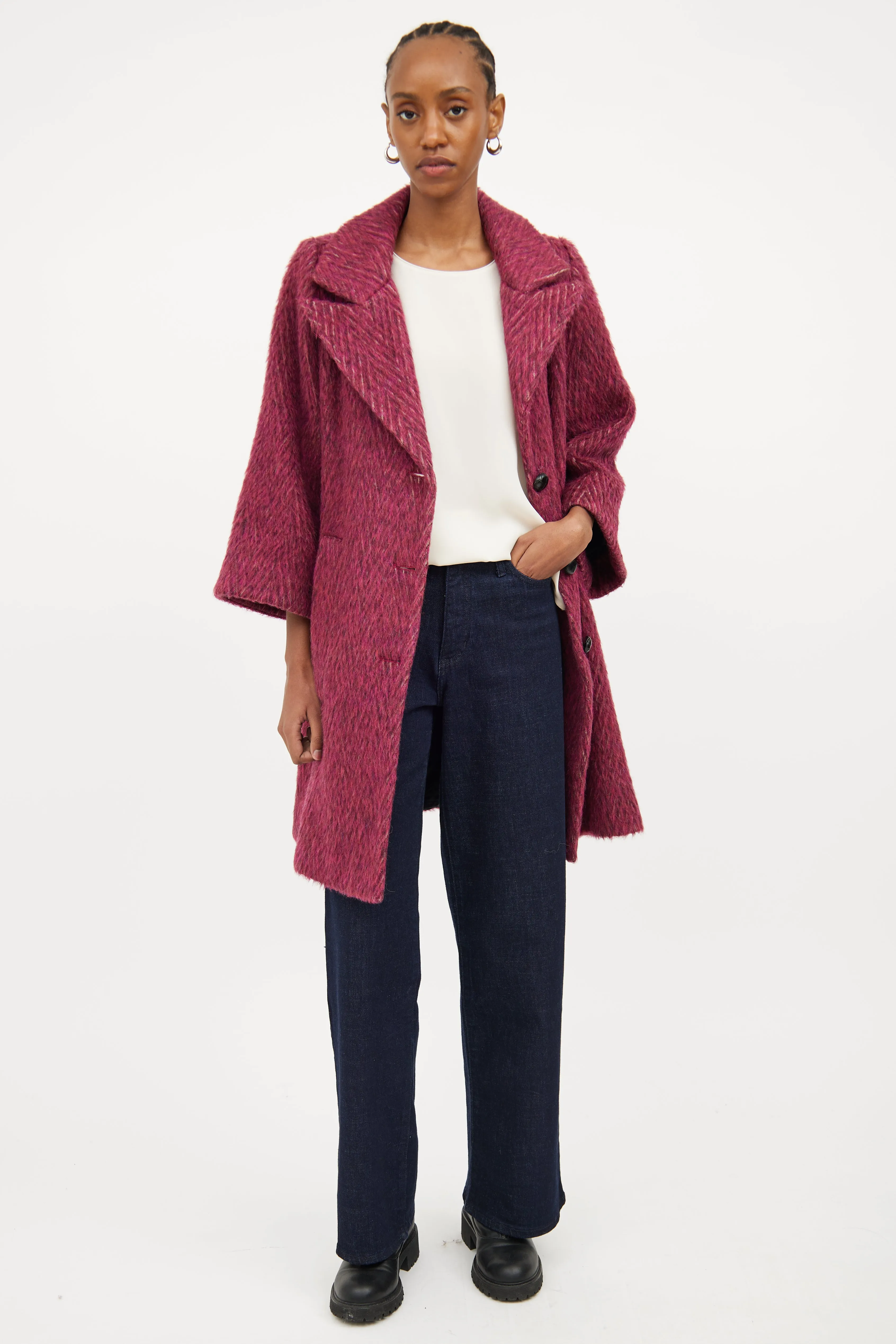 Purple Wool & Mohair Coat