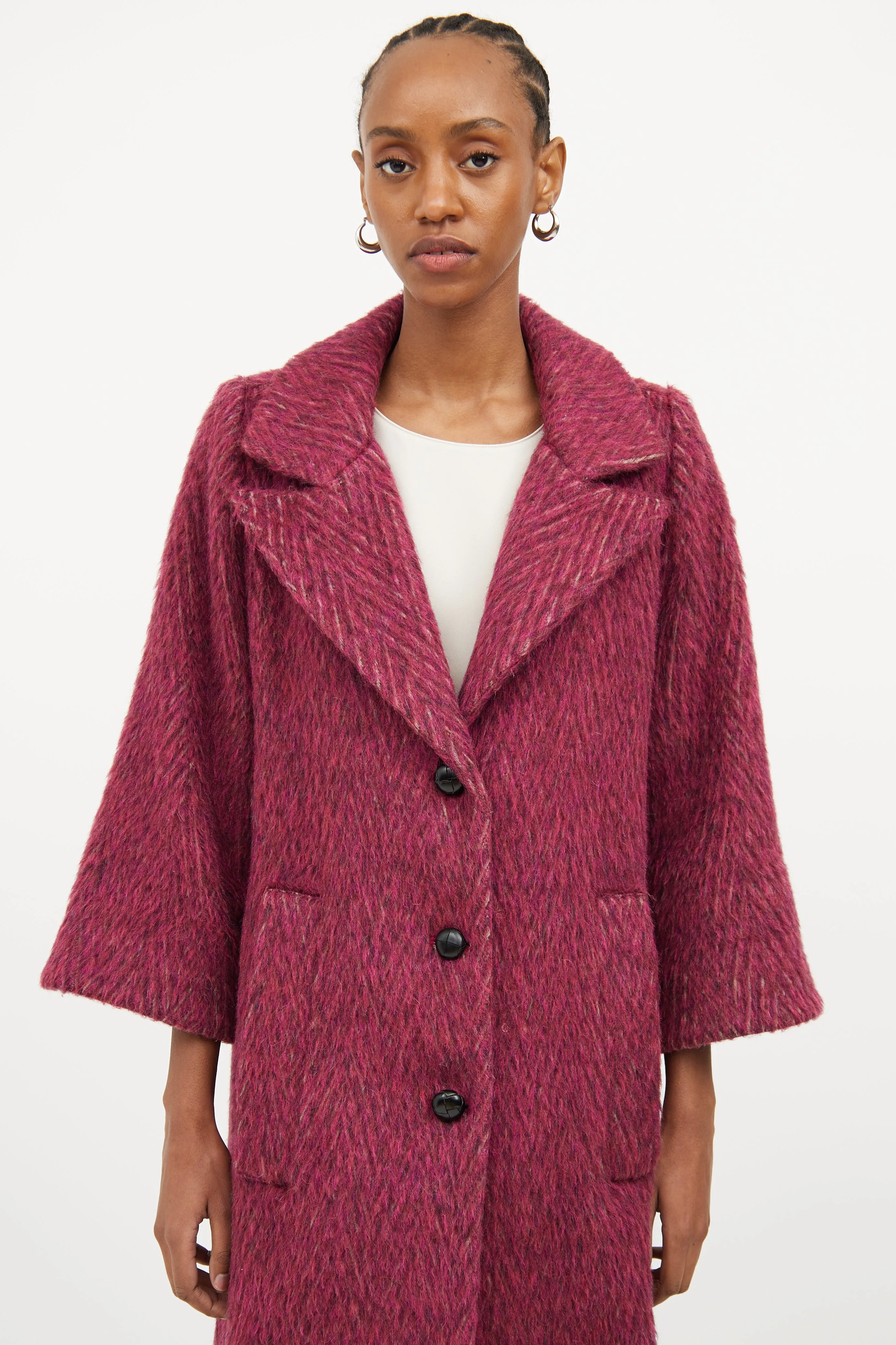 Purple Wool & Mohair Coat