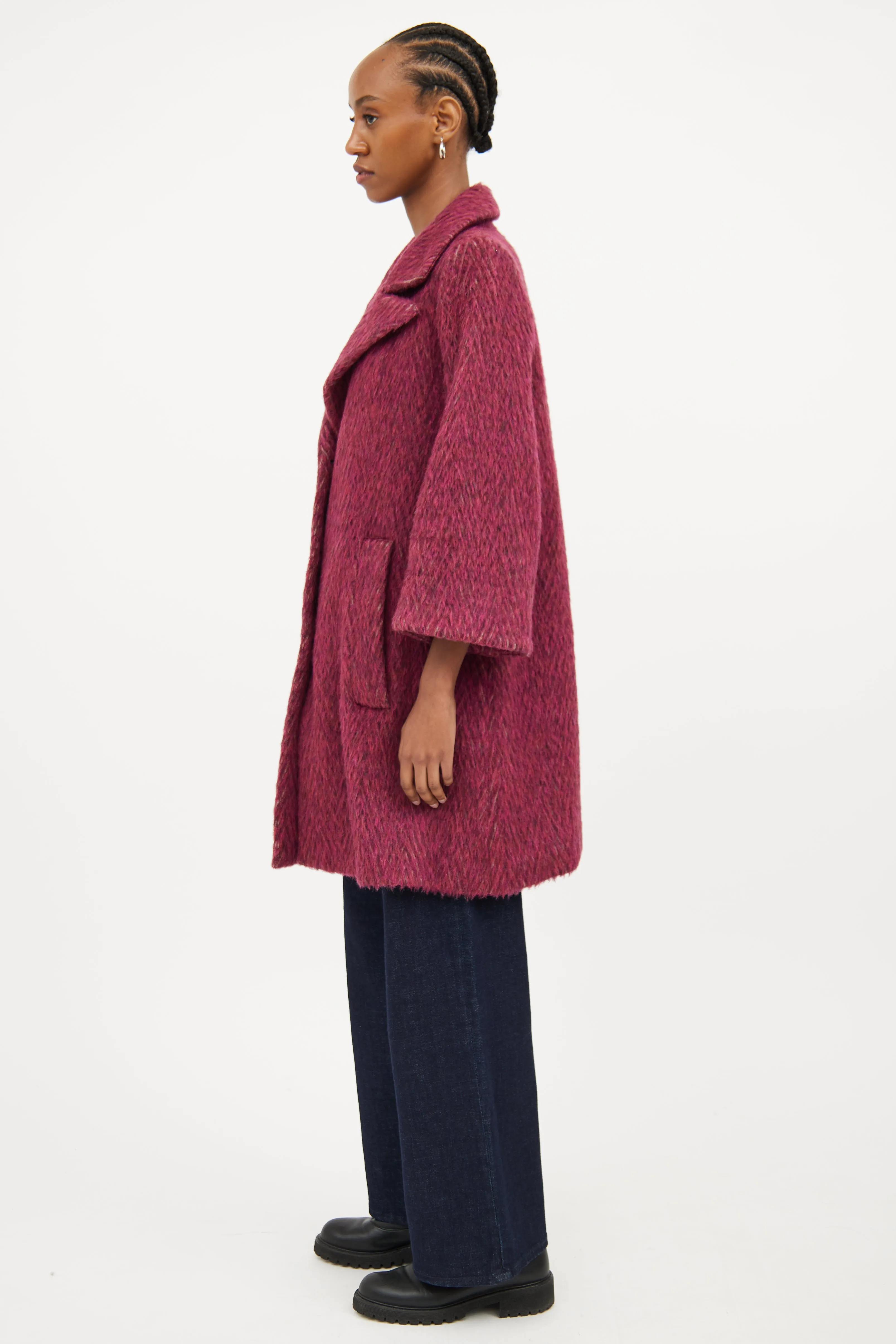 Purple Wool & Mohair Coat