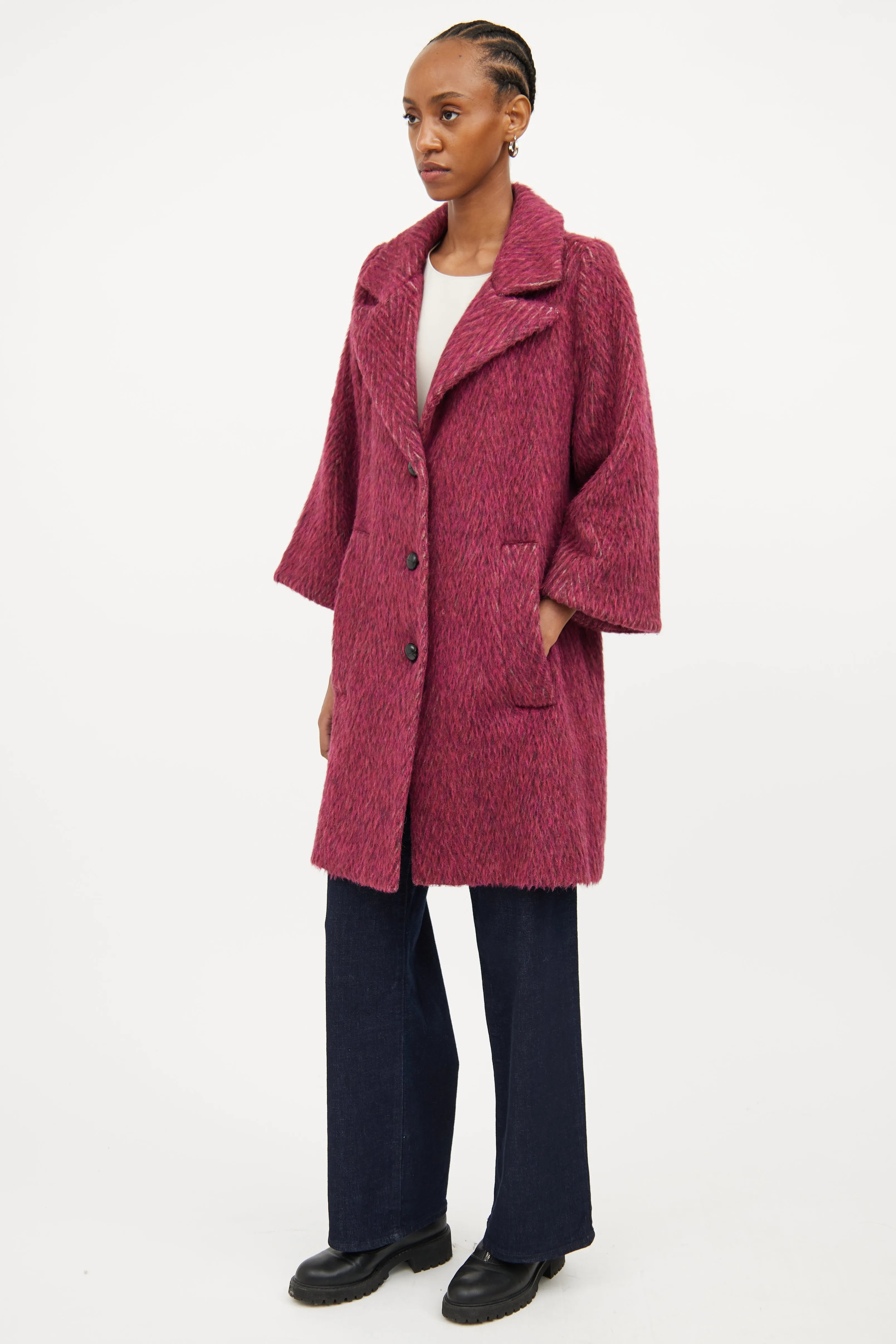 Purple Wool & Mohair Coat