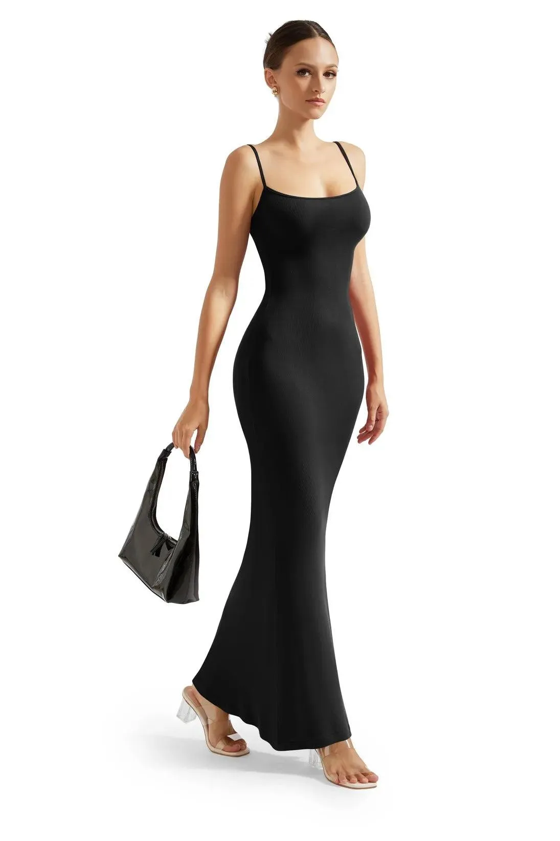 Ribbed Long Slip Maxi Dress