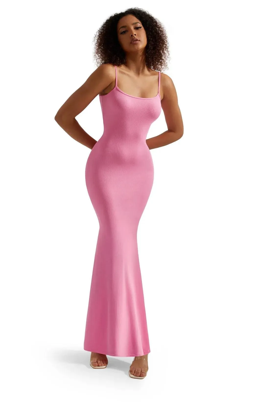 Ribbed Long Slip Maxi Dress