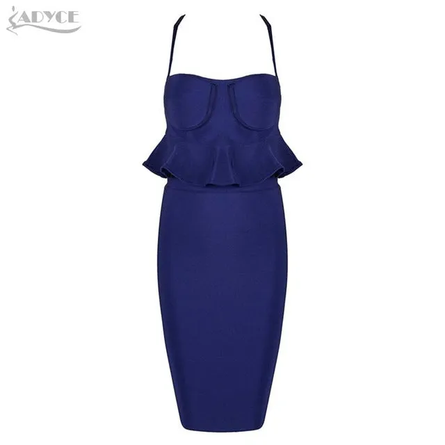 Sexy Women Spaghetti Strap Ruffles Hem Cropped Top& Skirt  Woman Set