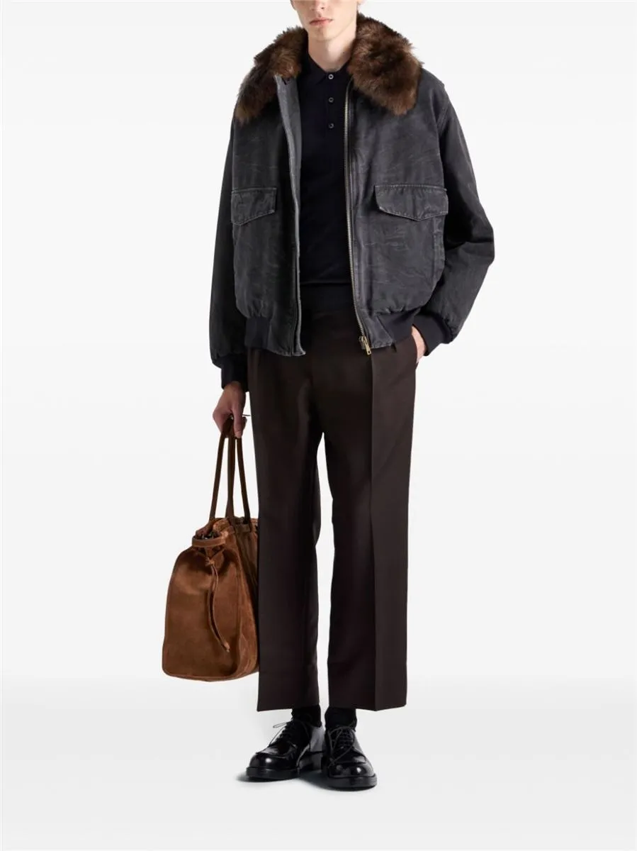 SHEARLING COLLAR BLOUSON JACKET