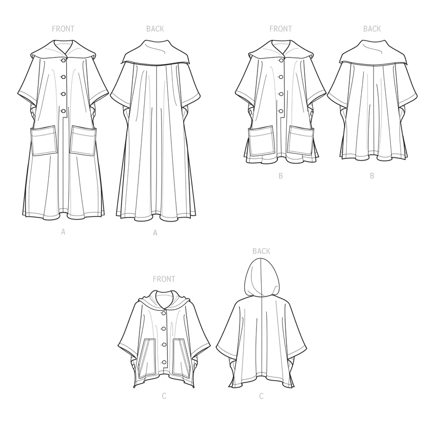 Simplicity sewing pattern 9649 Misses' Ponchos
