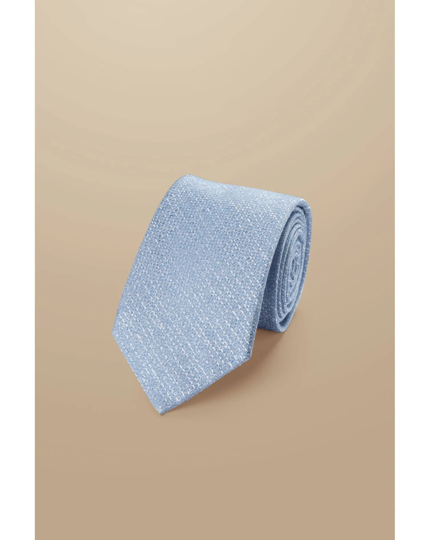SKY BLUE SILK WOOL BLEND TIE