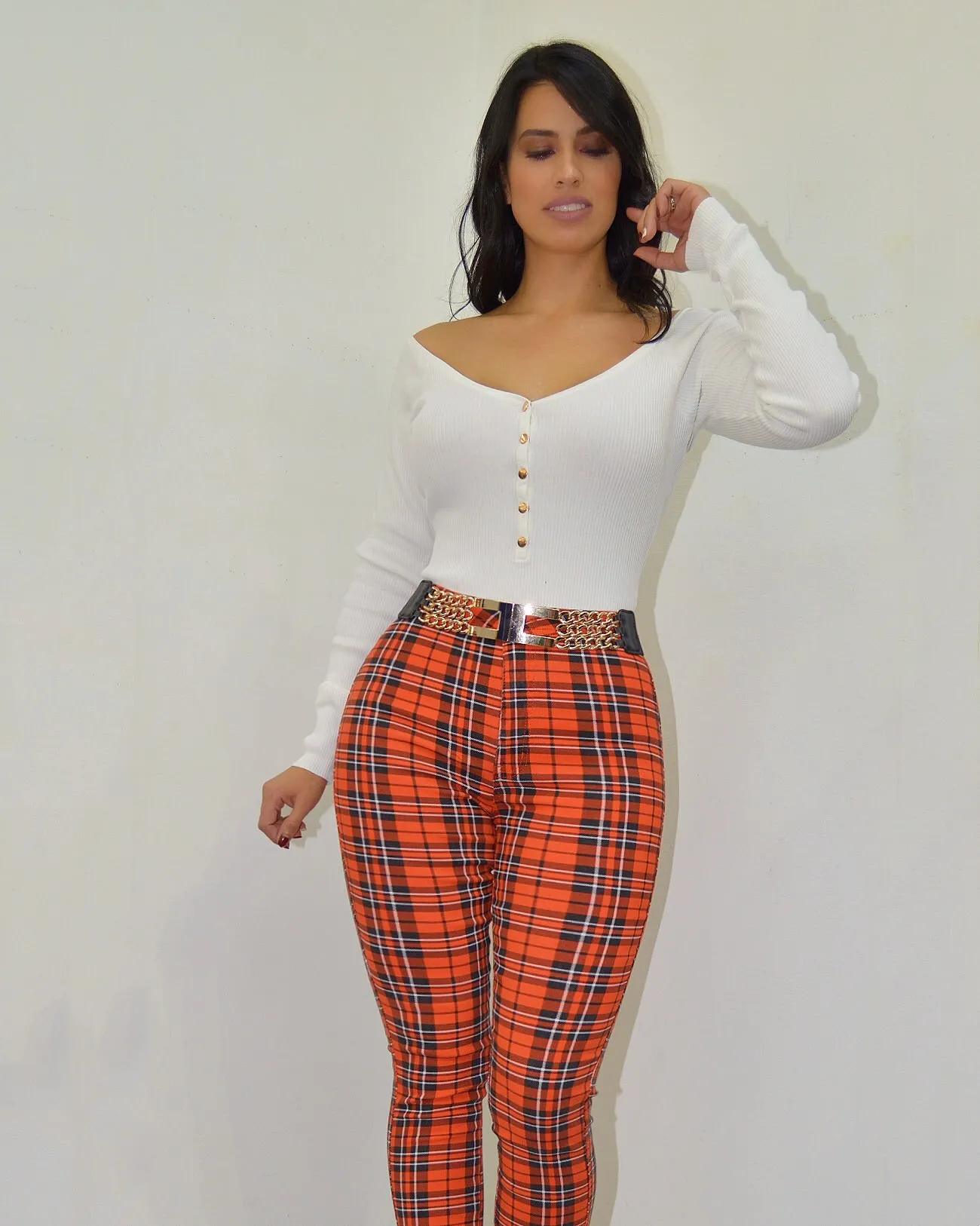 Slay your way  Square Pattern High Waist Pants