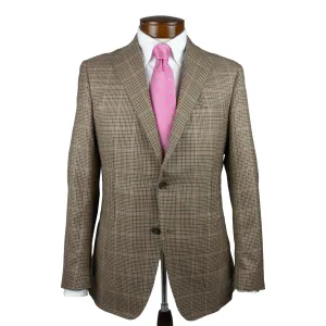 Tan, Brown, and Green Check with Rose Windowpane Super 130's Wool Sport Coat