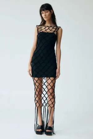 THIRD FORM THE NET TANK DRESS BLACK