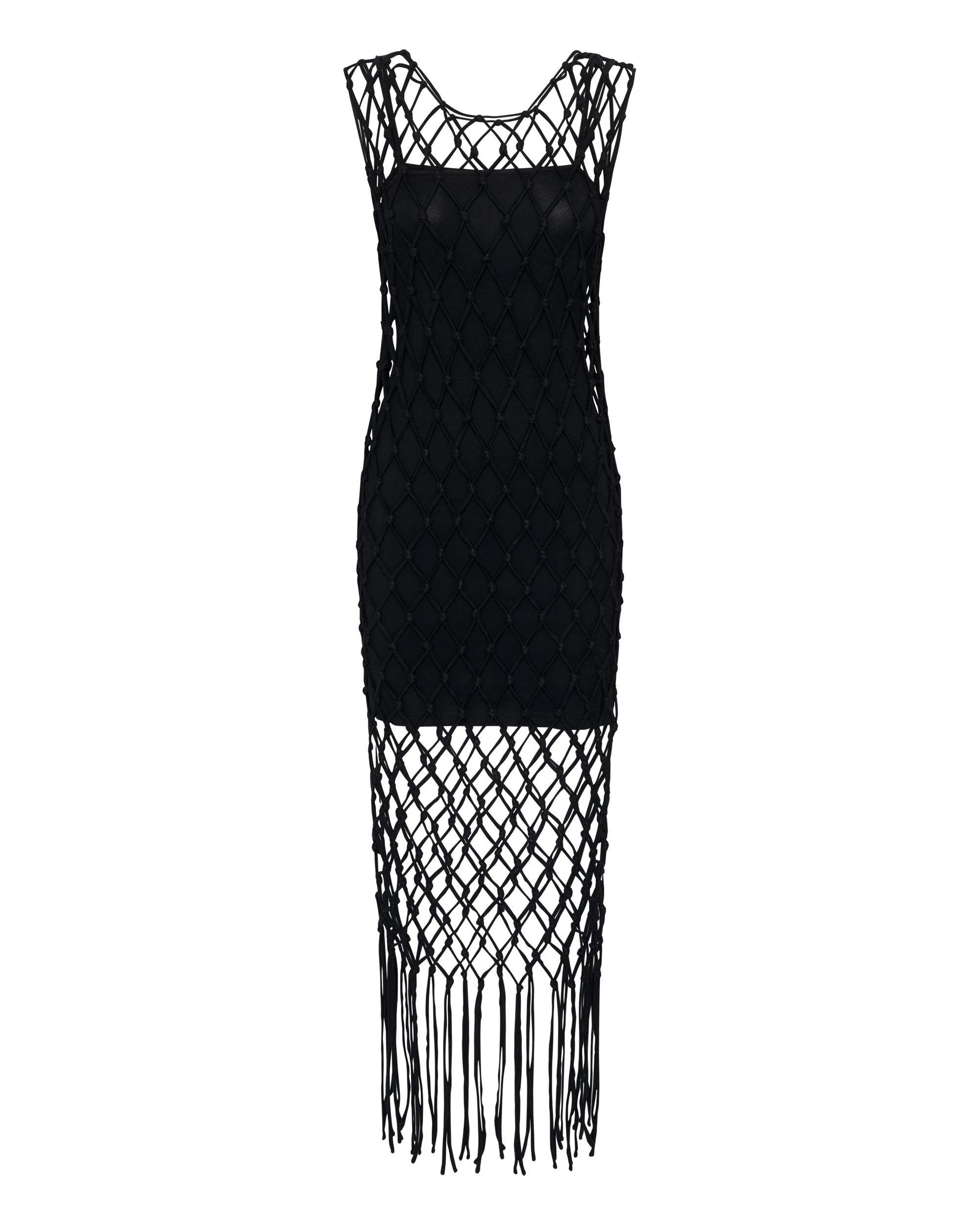 THIRD FORM THE NET TANK DRESS BLACK