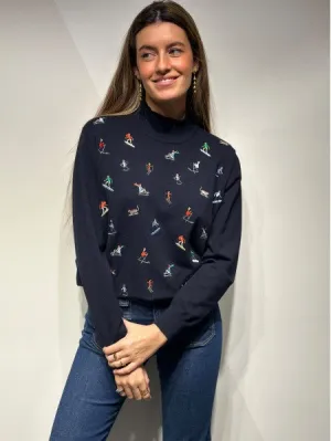 Vilagallo Embroidered Skier Sweater