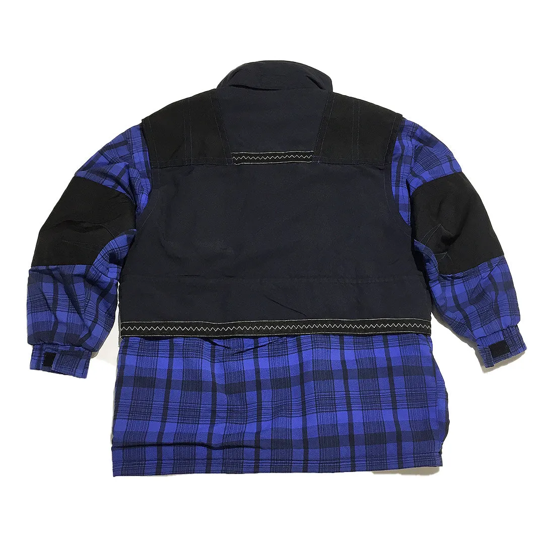 Vintage Head Exploration Multi Pockets Blue Plaid Jacket From Japan