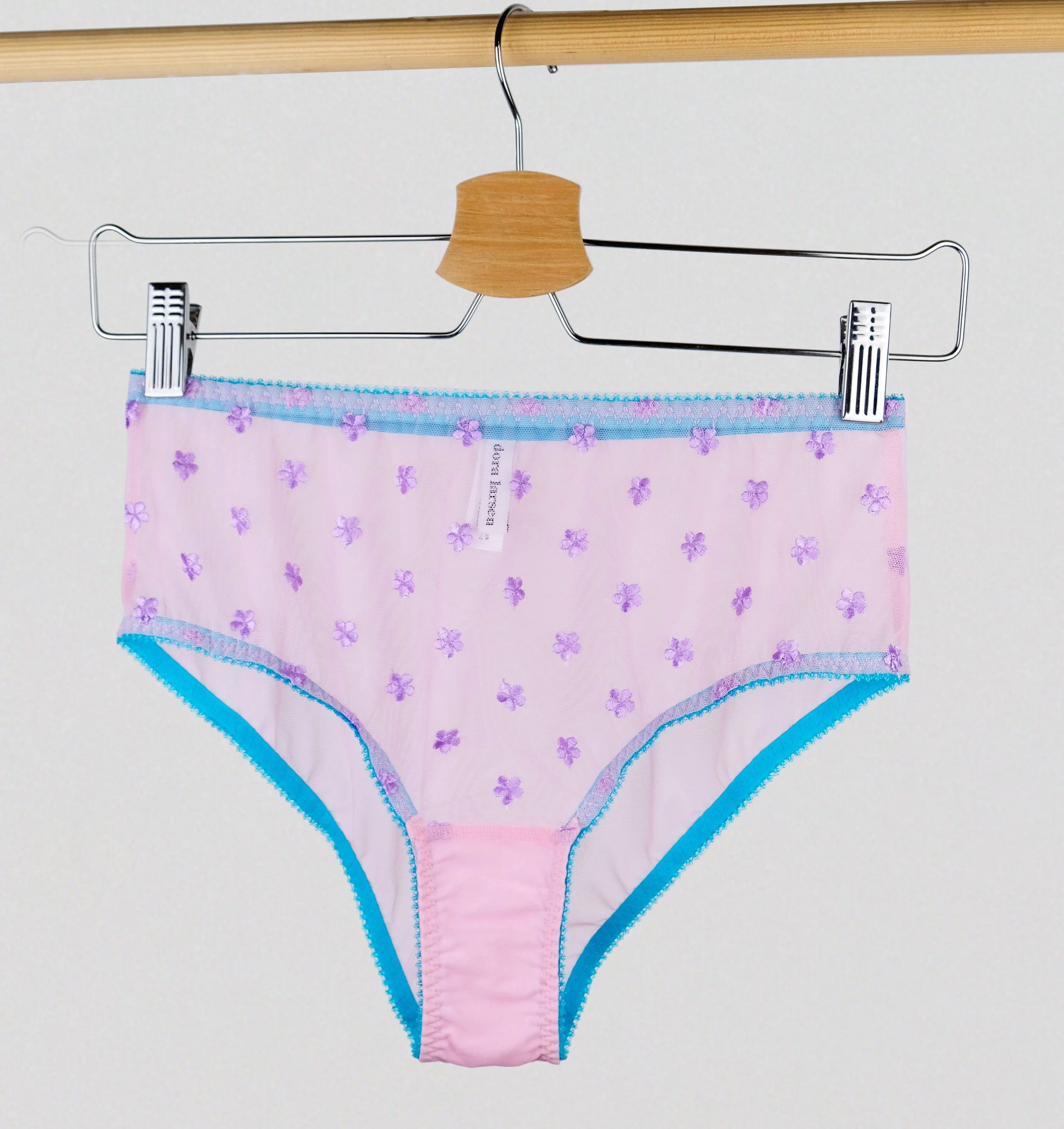 Violet daisy mesh high waist brief