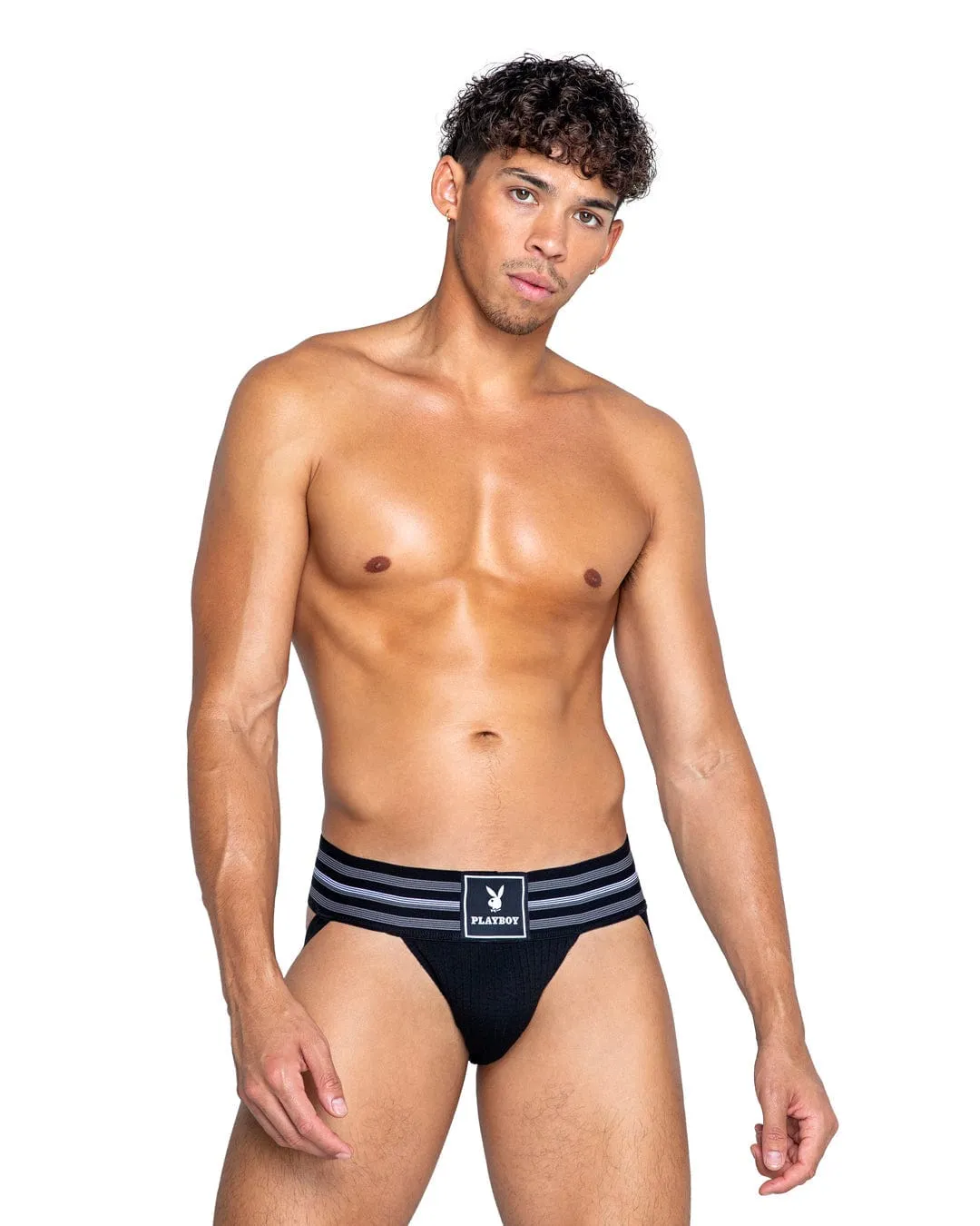 White Men’s Playboy Locker Room Classic Jockstrap Underwear