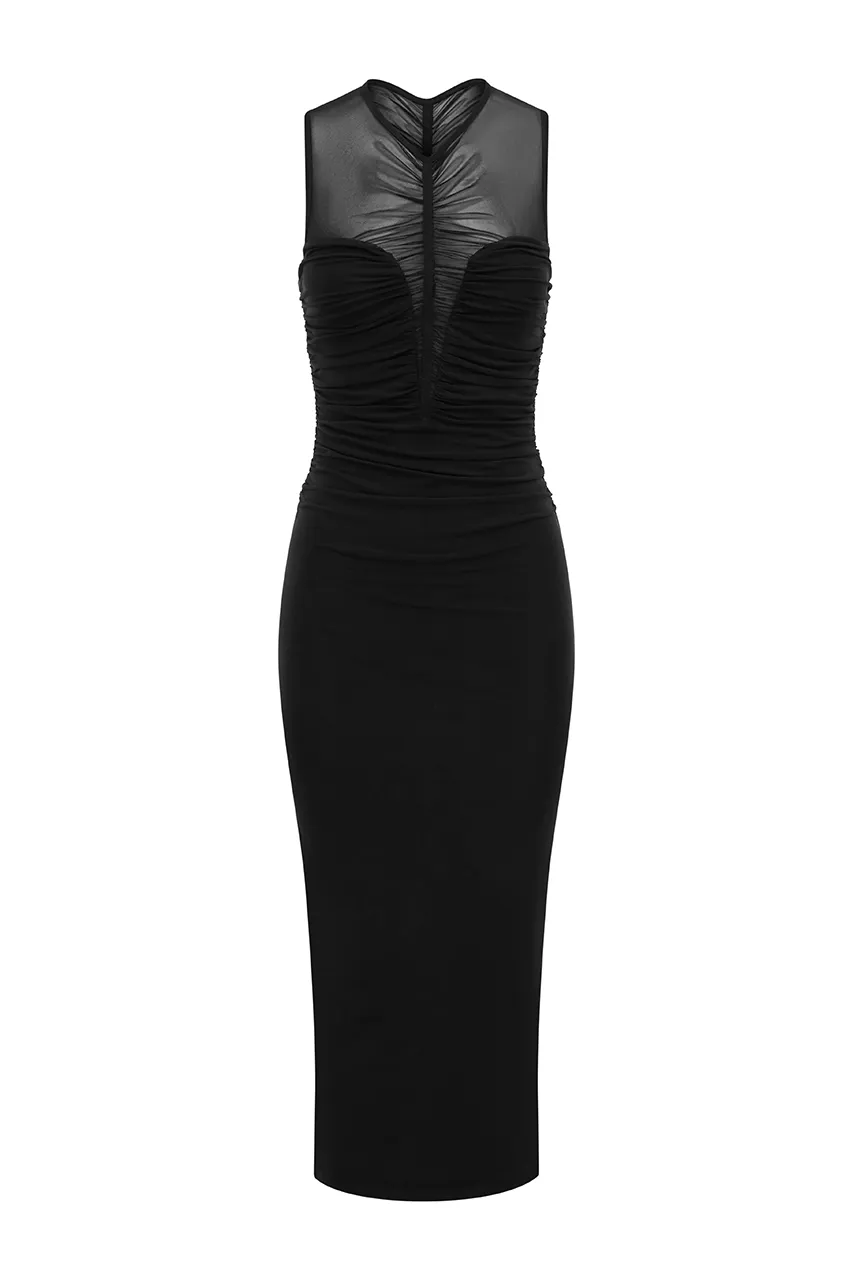 WINX MIDI DRESS - BLACK