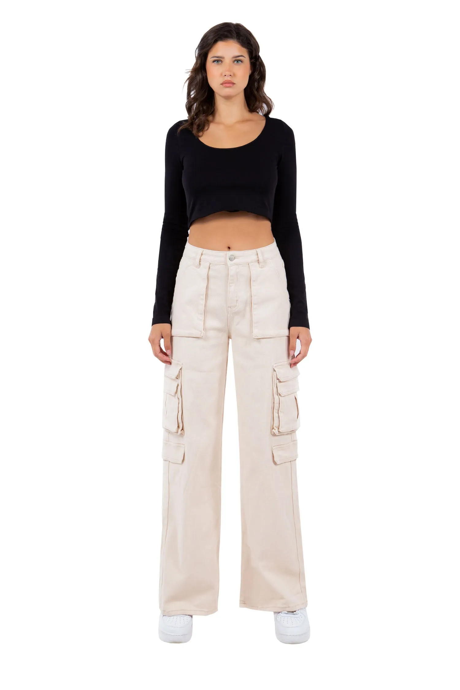 Women's Essential High Waist Multi Pocket Cargo Pants