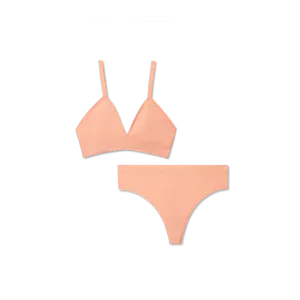 Women's Seamless Triangle Bralette   Thong