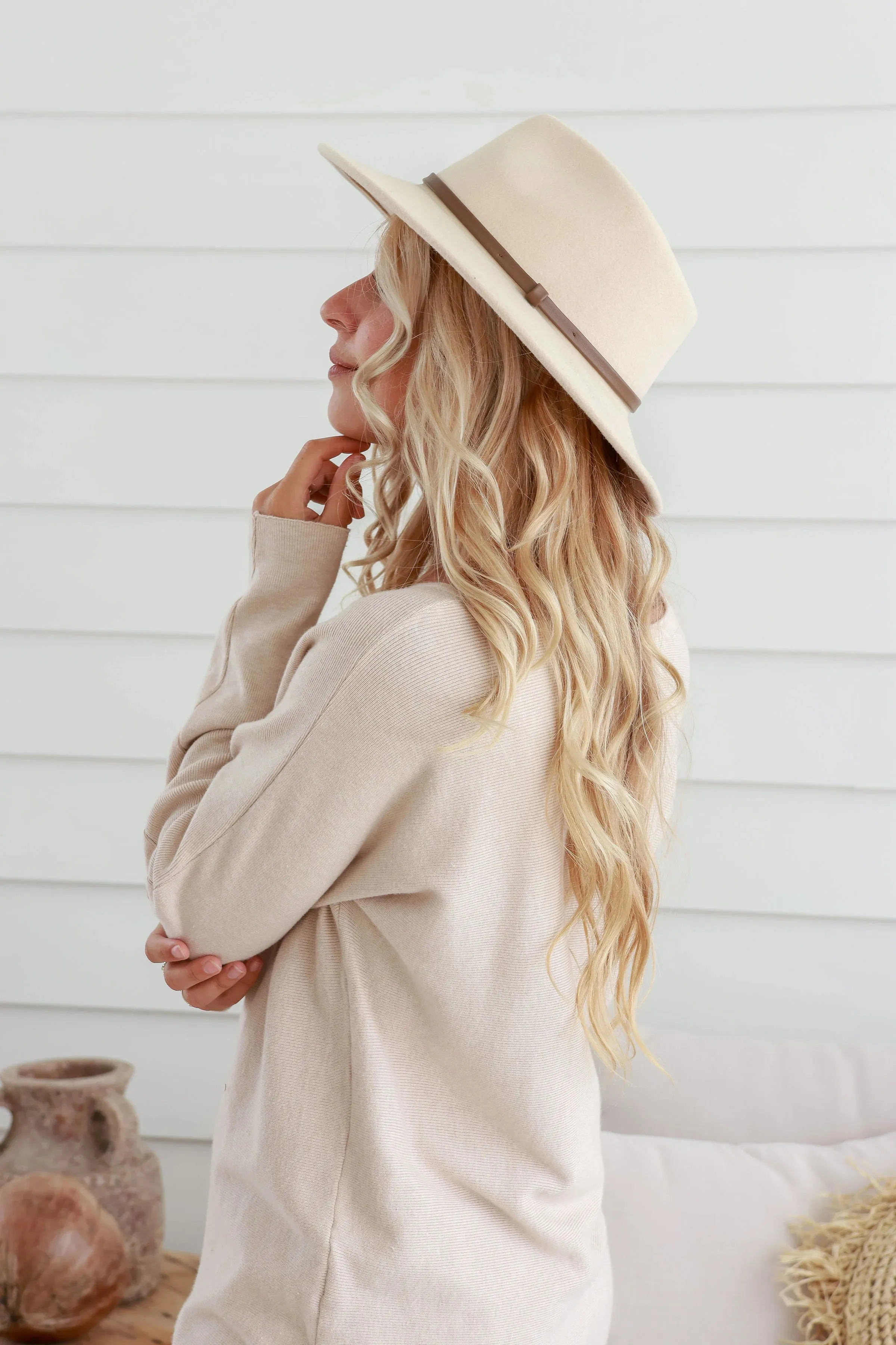 Wool Felt Hat Contrast trim