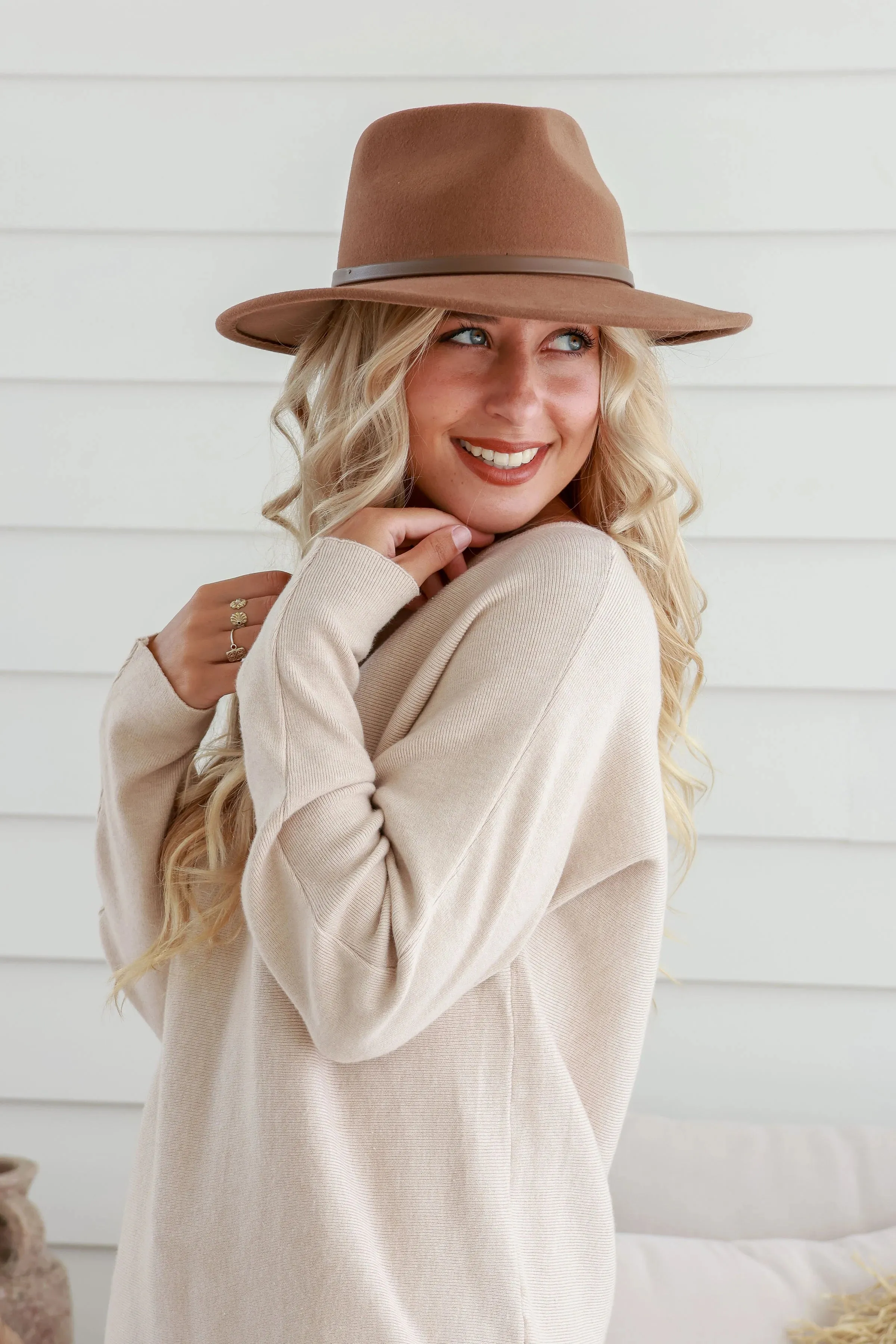 Wool Felt Hat Contrast trim