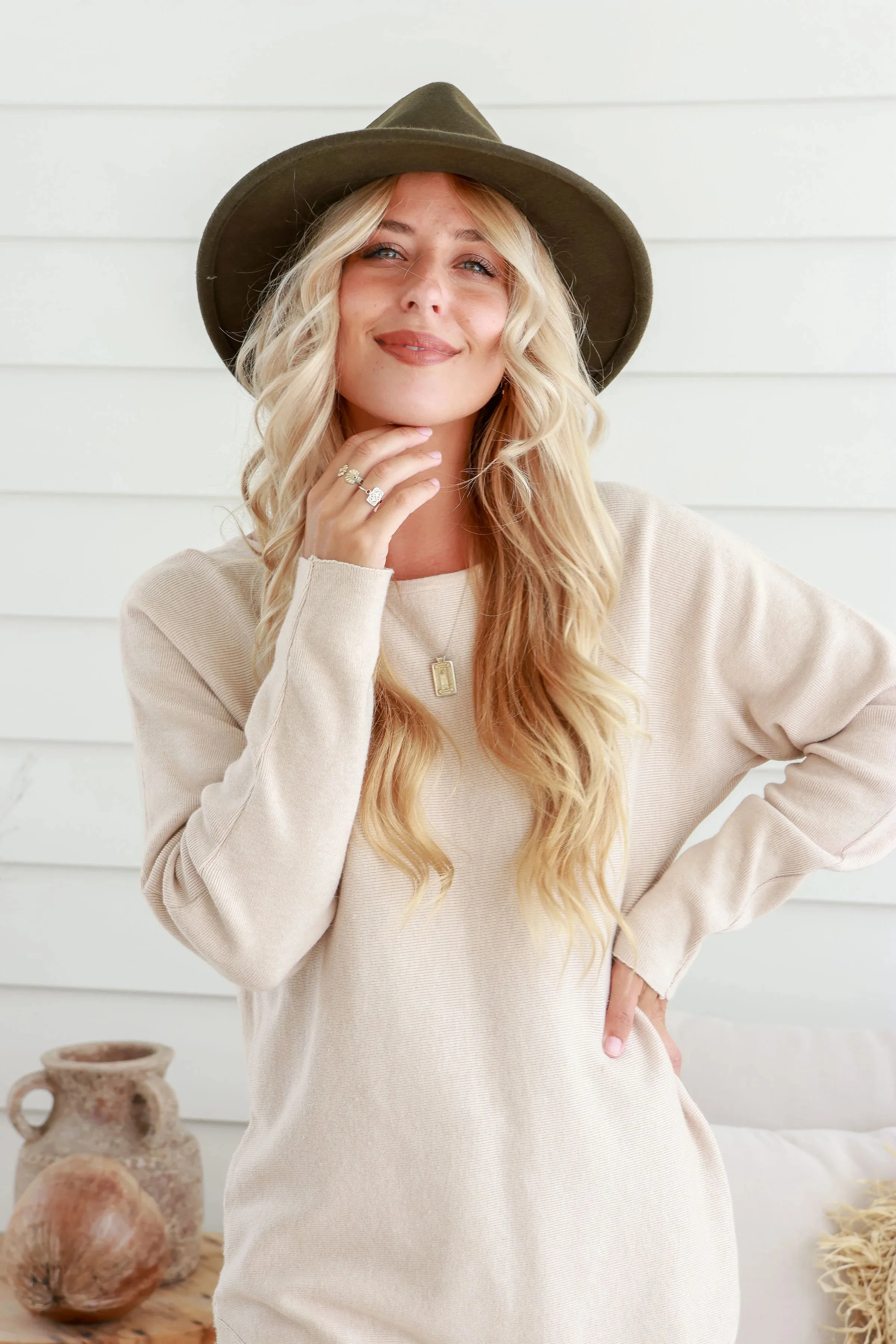 Wool Felt Hat Contrast trim