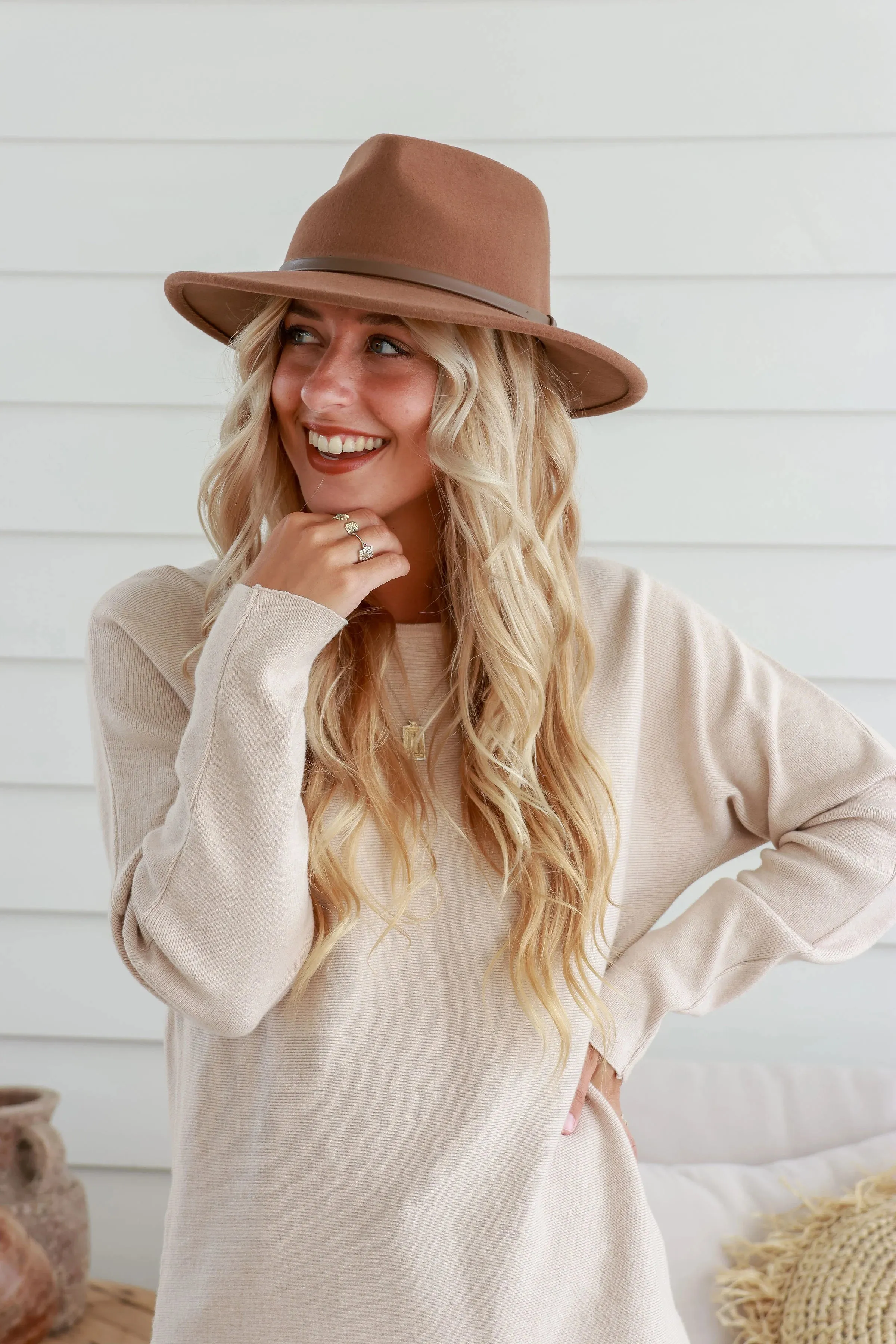 Wool Felt Hat Contrast trim